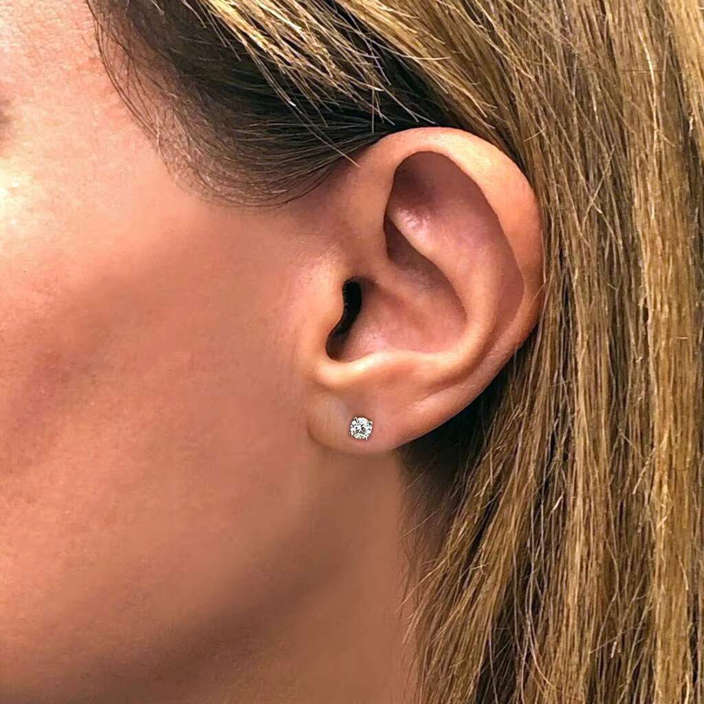 Wholesale 925 Sterling Silver Moissanite Stud Earrings VVS Diamond Tester Rose Gold Plated Jewelry High Quality Parties