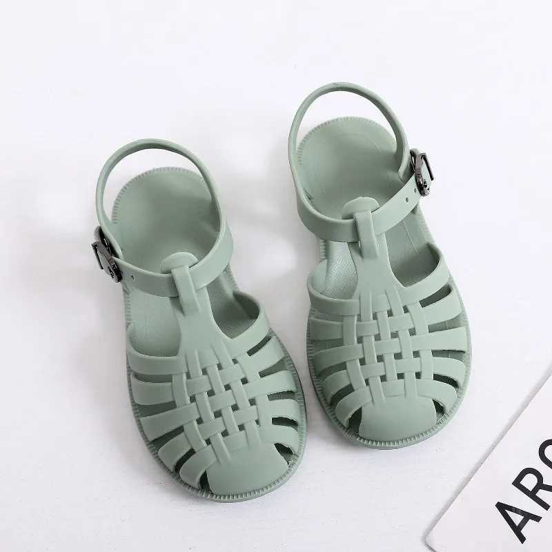 Sanda Childrens Beach Shoes Summer Girls Gladiator Sandals Baby Soft Anti slip Princess Jelly Shoes Boys Roman Flip Z250410