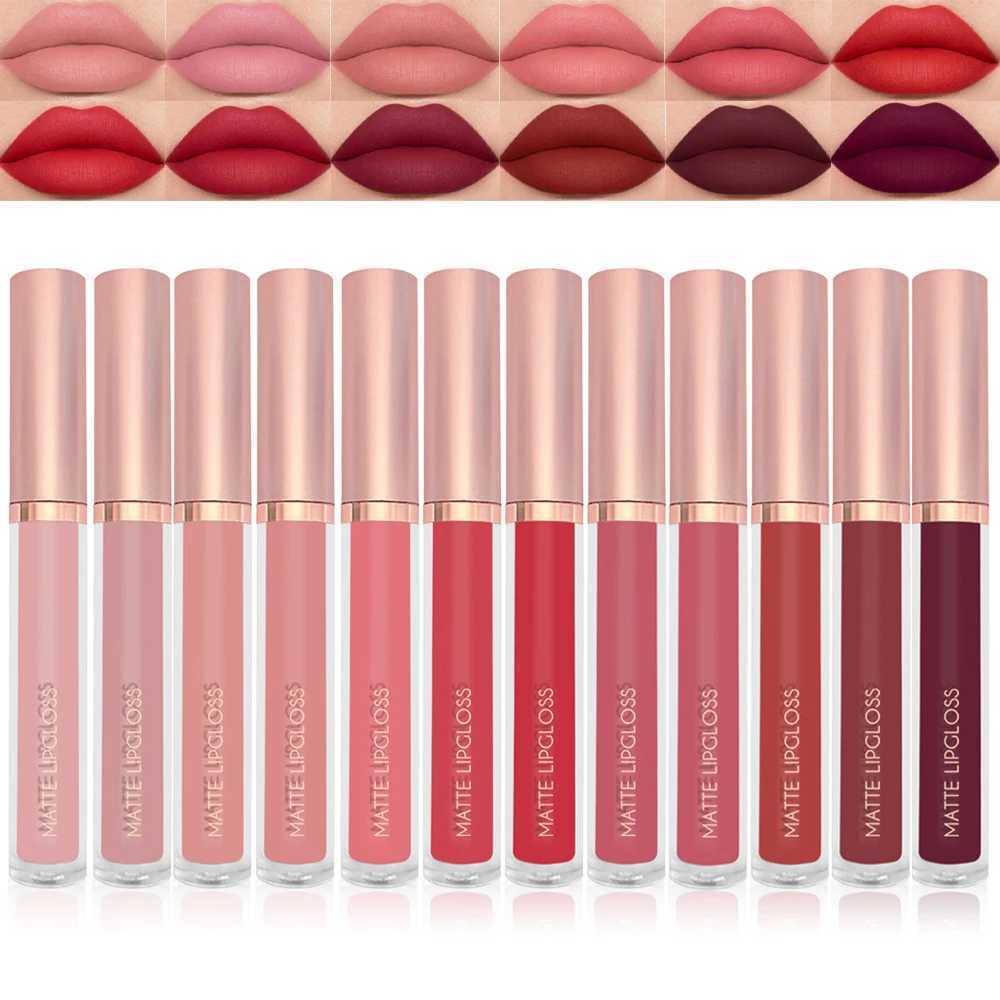 12Colors Creamy Matte Lip Gloss Long-lasting Velvet Non-drying Moisturizing Nude Berry Rose Lipstick Plump Lip Makeup CosmeticsT251110