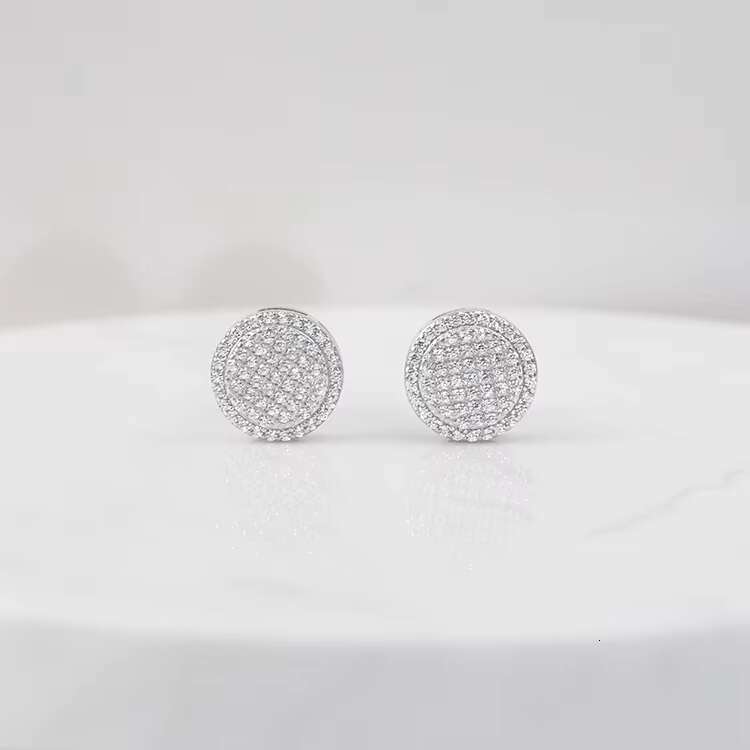 Xingguang High-end Jewelry Round Diamond Ear Stud Vvs Moissanite Plated 18k Gold Sterling Silver 925 Earrings for Women