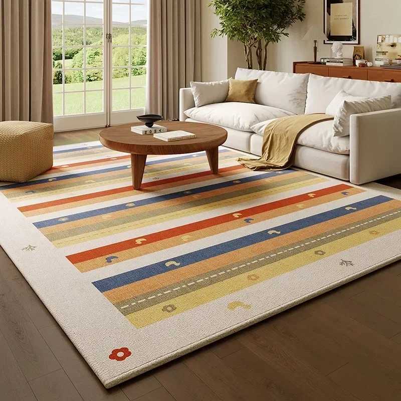 VIKAMA Premium Light Luxury Living Room Circle Velvet Carpet Bedroom Bed Blanket Study Carpet Anti-Fouling Home Decoration Y251110