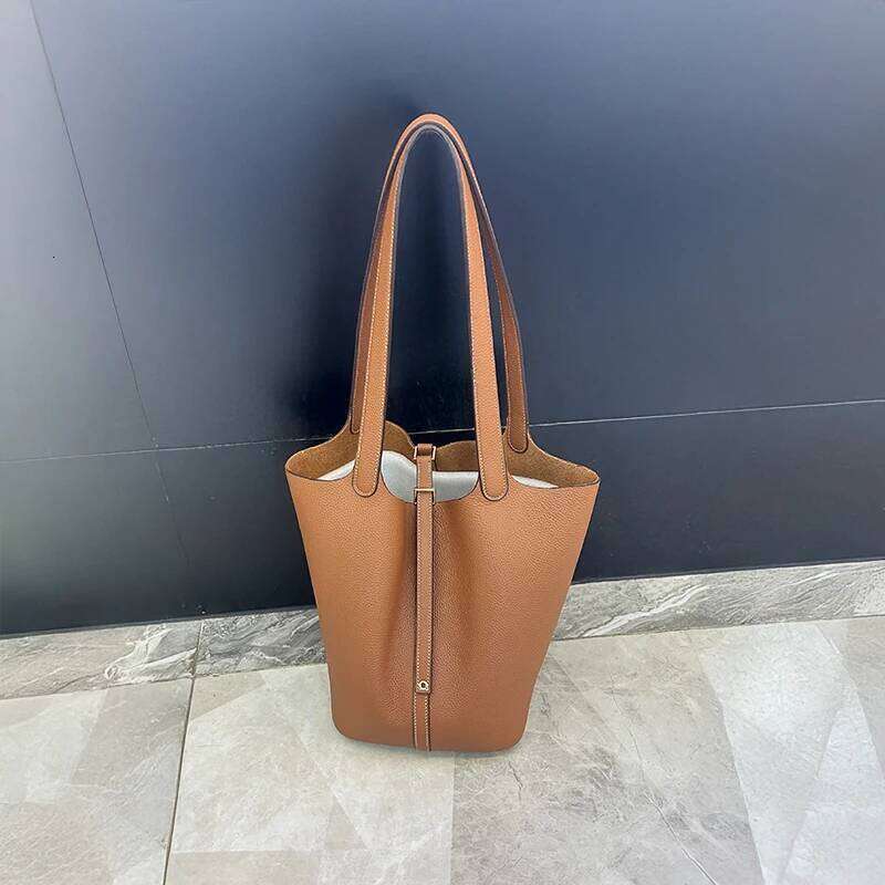 Mendy Large Women's Vintage Bucket 26CM Tote Hobo Bag for Women Soft Leather Underarm Shoulder Purse Handbag New