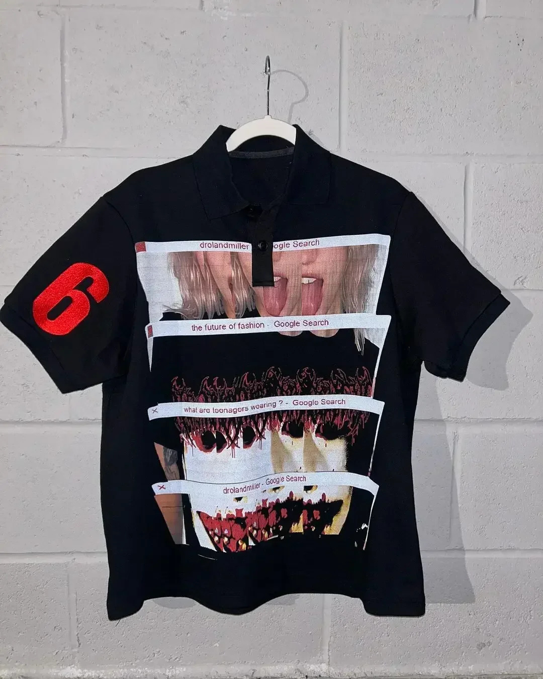Drolandmill Printed Graphic T-shirt Cotton Mens Retro Gothic Style Harajuku Polo Short Sleeve Street Clothing Y2k Top 250410