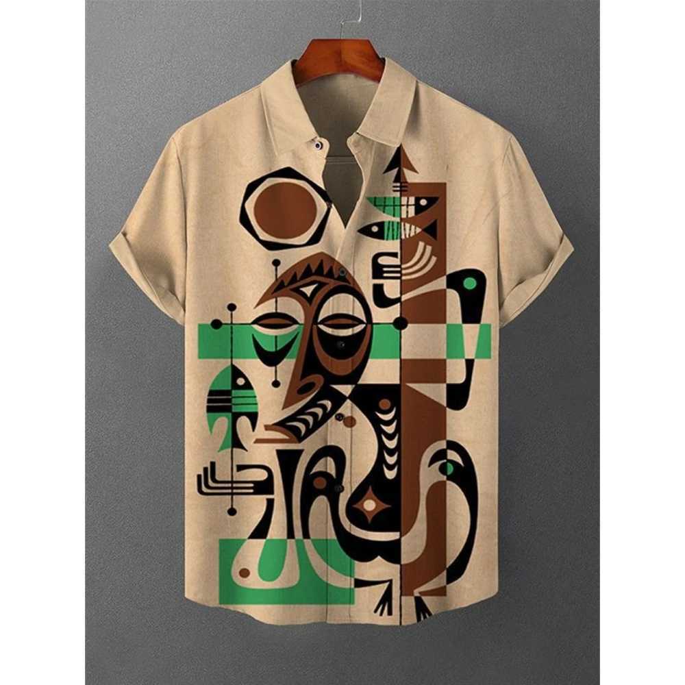 Mens summer casual fashion short sleeved mens loose breathable Hawaiian shirt mens casual mens top X2504101