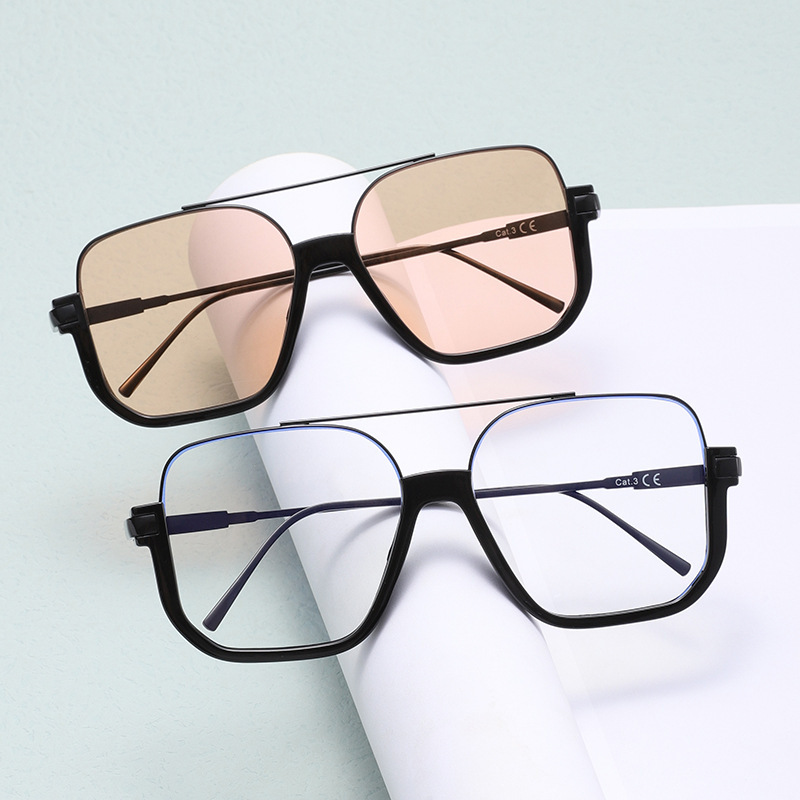 New Square Korean-Style Oversized Frame Trendy Tea-Colored Slimming Sunglasses for Women Fashionable Large-Face Street Style Influencer Sunglasses