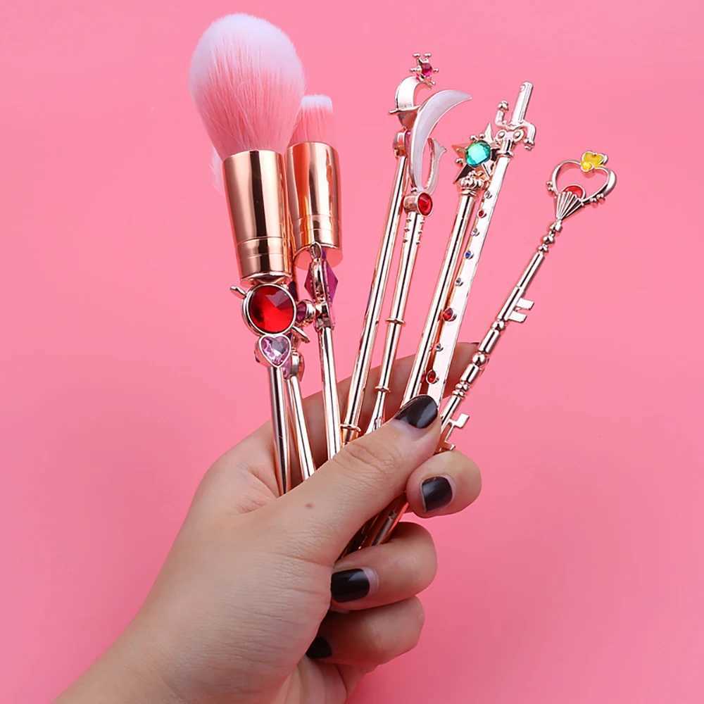 13 PCS Sailor Moon Makeup Wand Weapon Brushes Set Eye Shadow Foundation Cosmetic Brush Eyeshadow Blush Beauty Soft Make Up Tools L251110