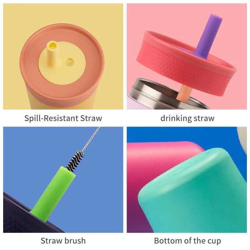 Fashionable cup 12oz Coffee Cup Small Capacity Stainless Steel Insated Cup with Straw Car Cup Water Bottle Thermos Bottle Y251110