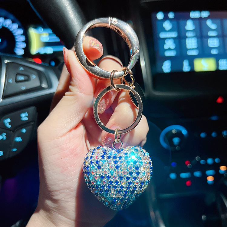 Keychains Metal 3D Cute Love-Heart Handbag Fashion Rhinestone-Crystal Charm Purse Bag Car Key Keyring Keychain Mom-Lover Keychainshop Dhnrf