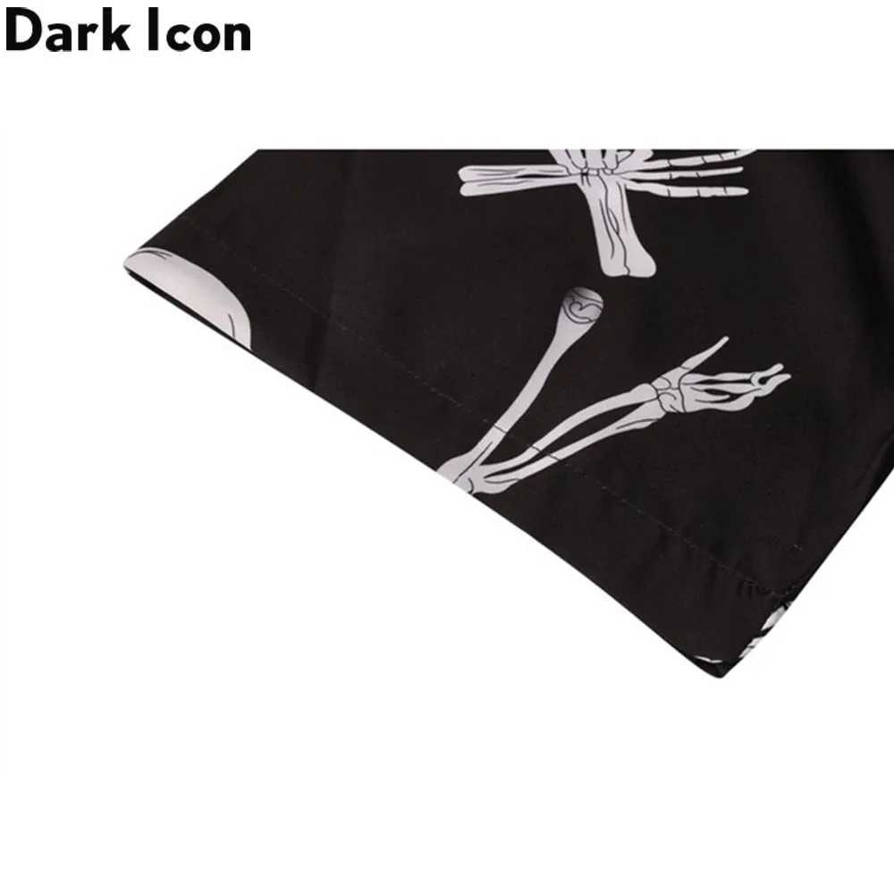 Black skull shirt mens summer retro street mens shirt mens shirt X250410