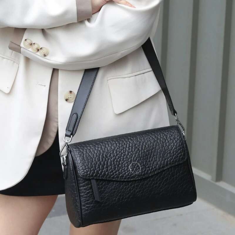 Bubble-Textured Genuine Leather Crossbody Bag - Chic & Timeless Shoulder Purse For Women, Everyday Essentials Carrier