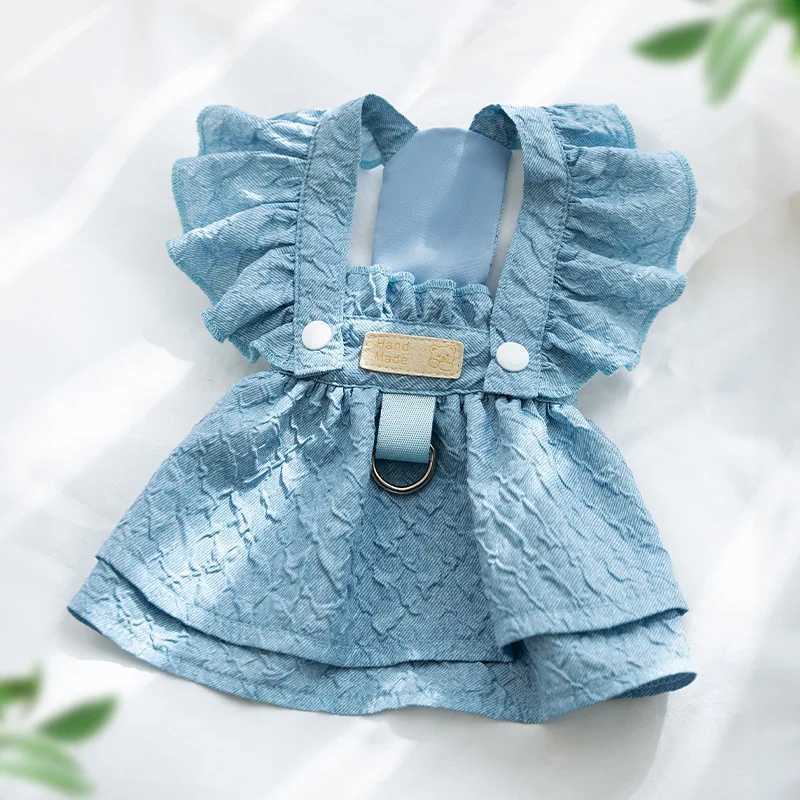 Luxury Jacquard Dog Dress for Small Dogs Cats Girl Ruffles Sleeve Puppy Princess Strap Skirts Spring Summer Clothes Pet Apparel J251110