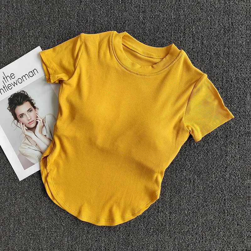 Sports bra mat yoga short sleeved T-shirt suitable for womens summer leisure fitness running topXJ250410