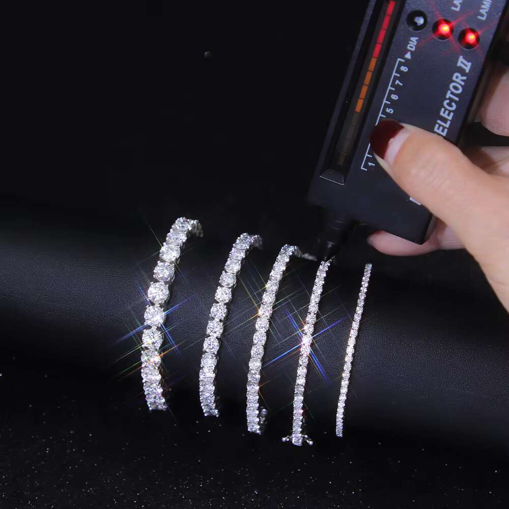 Hot-sale 2 to 6.5 mm Tennis Diamond Chain Necklace S925 Silver VVS Moissanite Tennis Link Fine Jewelry Necklaces for Men Women