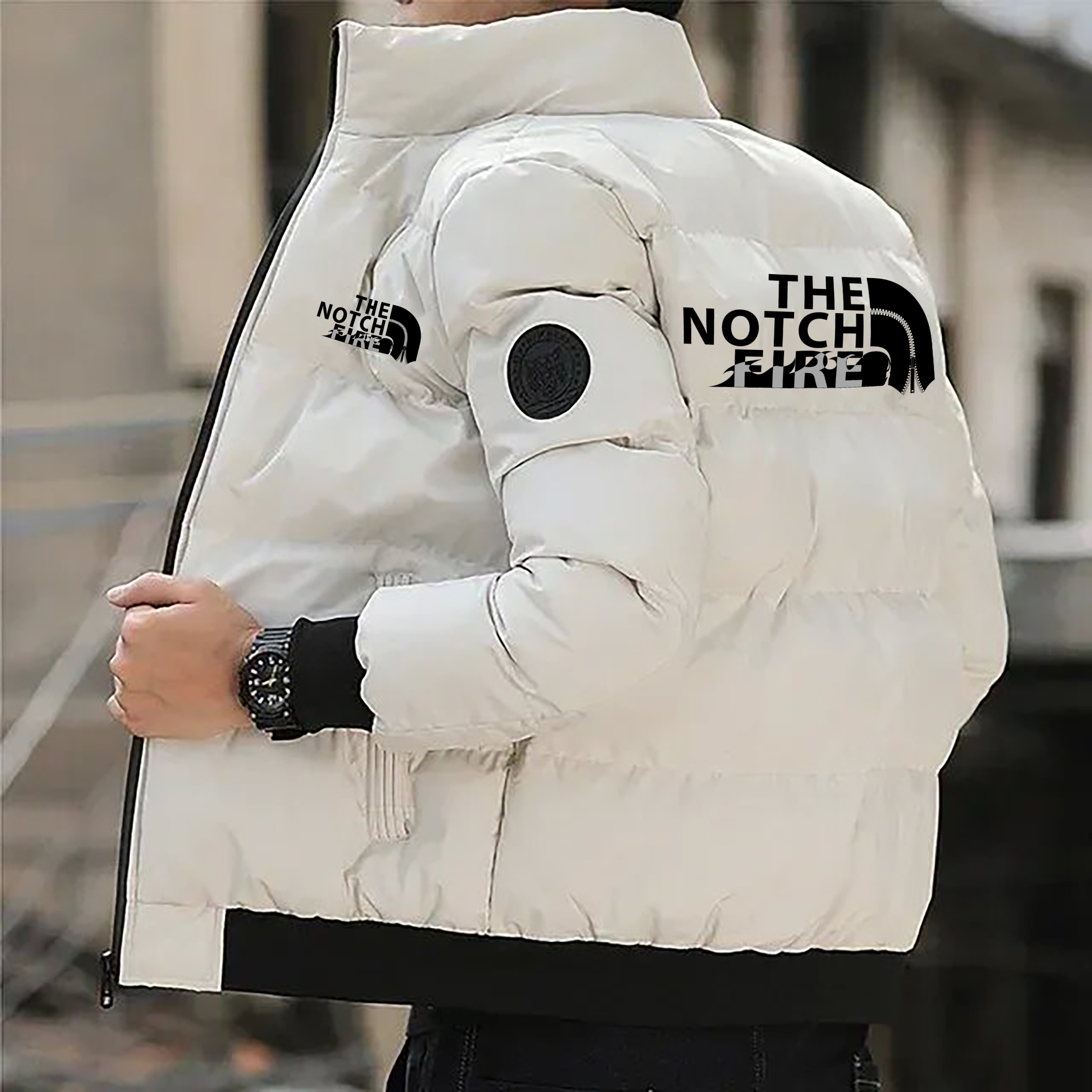 Men's Winter Cotton-Padded Coat, Warm Stand Collar, Casual Style, Thickened Padding, Windproof Outdoor Outerwear for Men