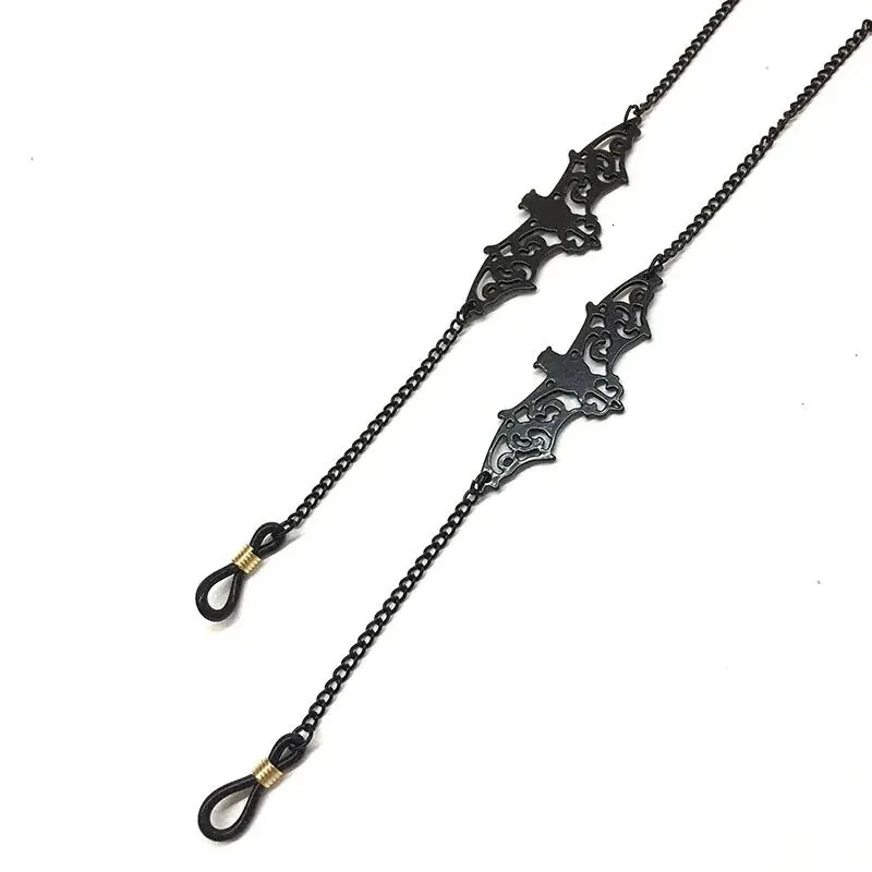 75CM Retro Hollow Black Bat Metal Glasses Chain Sunglasses Reading Face Mask Tether Anti Loss 250410