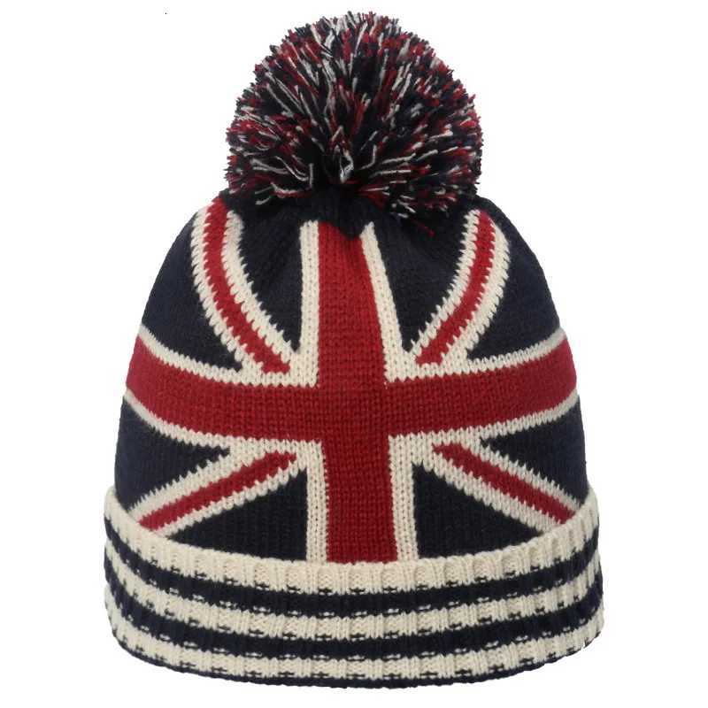 Winter Beanie Cuffed Knit Warm Hat for Men Women Youth Boys Girls British American Flag Outdoor Ski Sports Hiking CapsXJ251110