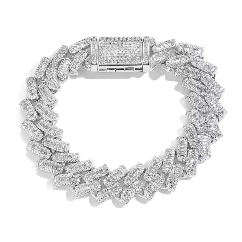 Fashion Pearl Hip Hop Jewelry 16mm Genuine Gold Plated Cubic Zirconia Thorn Cuban Men's Chain Bracelet