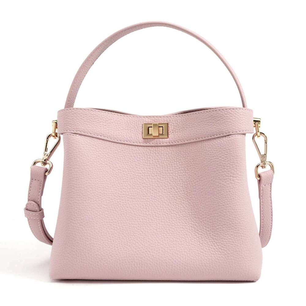 New Genuine Leather Bucket Trendy Women's Shoulder Crossbody Minimalist Square Bag For Commuting Fashion Handbag St251110