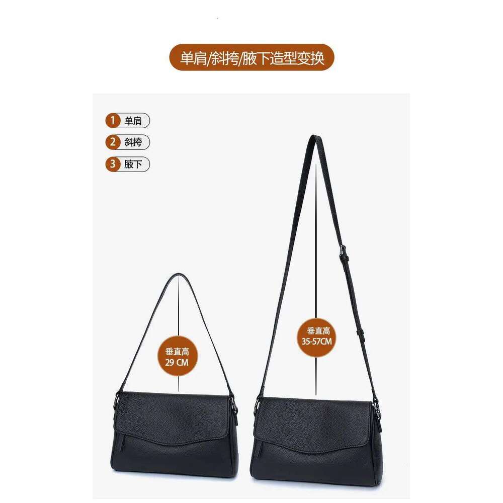 Genuine Top Grain Leather Crossbody Bag For Women 2025 - Multi-Pocket Vintage Shoulder Bag, Commuter Tote & Underarm Purse