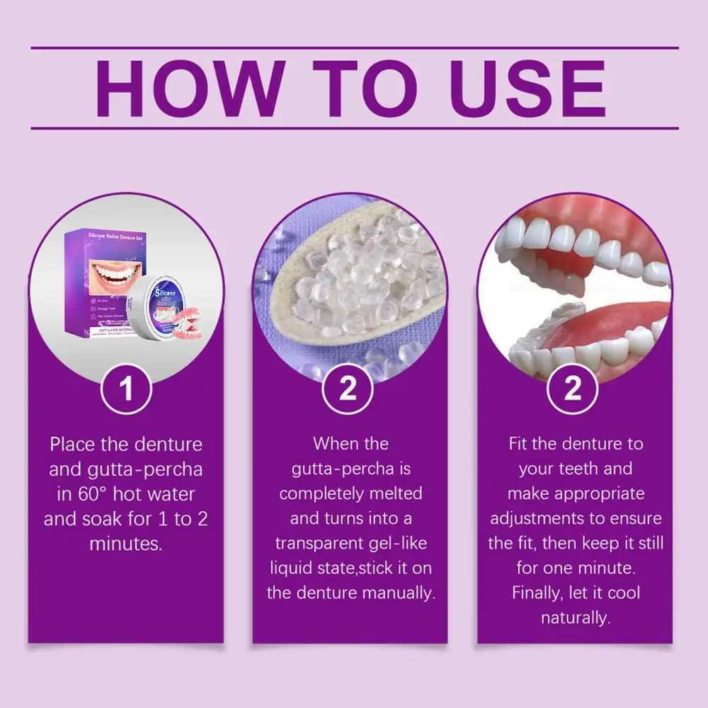 Silicone dental kit suitable for temporary orthodontic teeth dentures oral hygiene care whitening teeth simulation bracket M250409