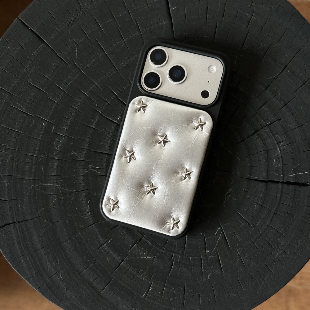 Little Star Rivet Solid Color Phone Case Compatible with iPhone 17/16 Pro Personalized Shockproof iPhone 15/14P Full Coverage
