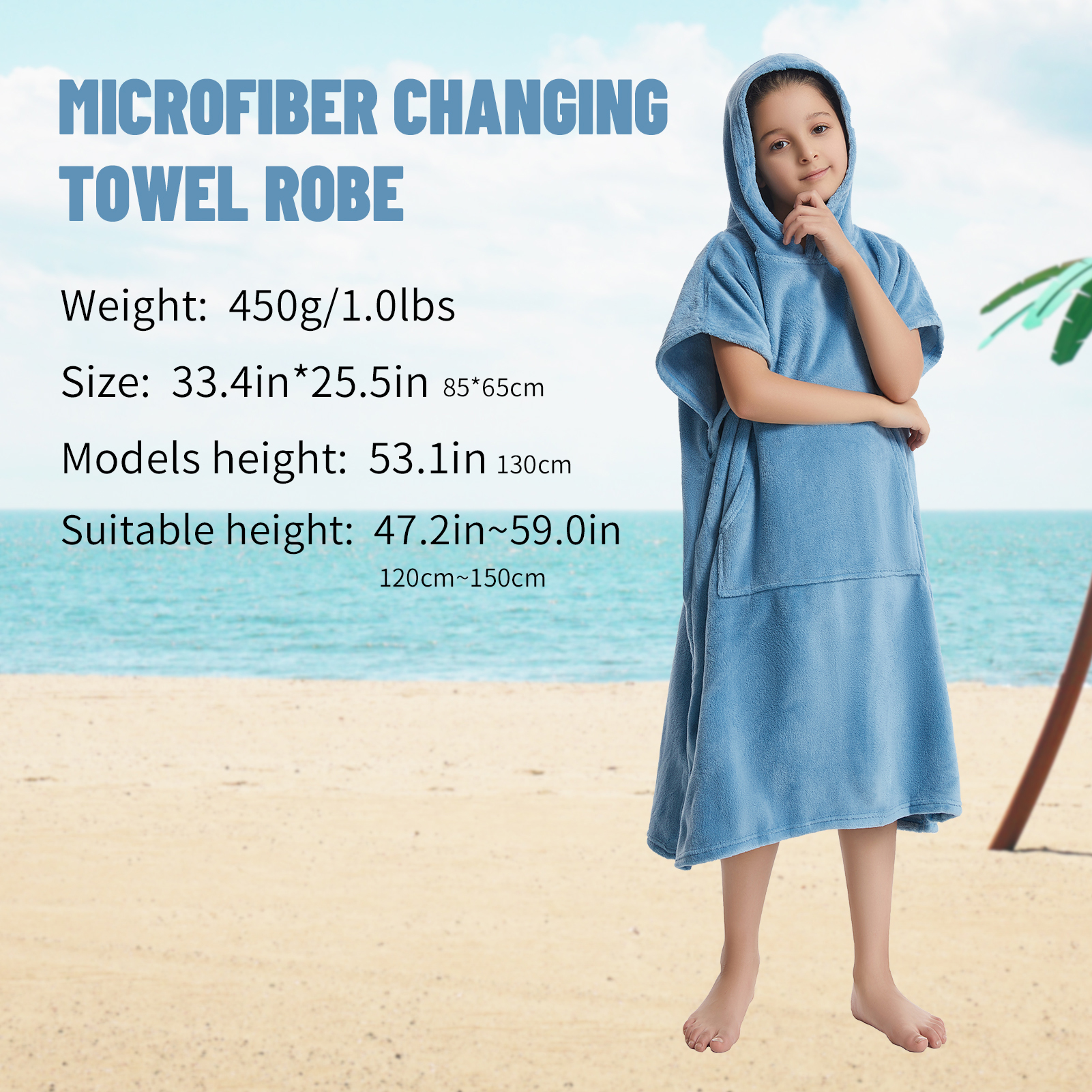 Kids Changing Towel Surf Poncho, Soft Hooded Swim Towel, Thin And Lightweight Quick Drying Absorbent Changing Towel, For Beach Pool Surfing Swimming D