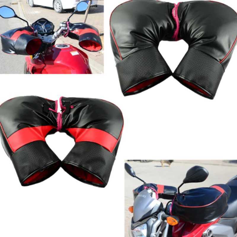 1Pair Motorcycle Handlebar Cover Winter Battery Bike Windshield Gloves Windproof Warm Handle Thickened Reflective Strip S25118{category}