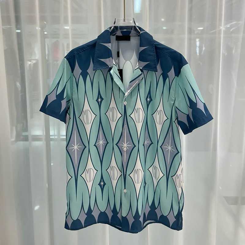 Luxury Patch Work Shirt Designer Clothing Mens Casual Short Sleeve Digital Printing Social Party Shirt Camisa Casual Hombre X250410