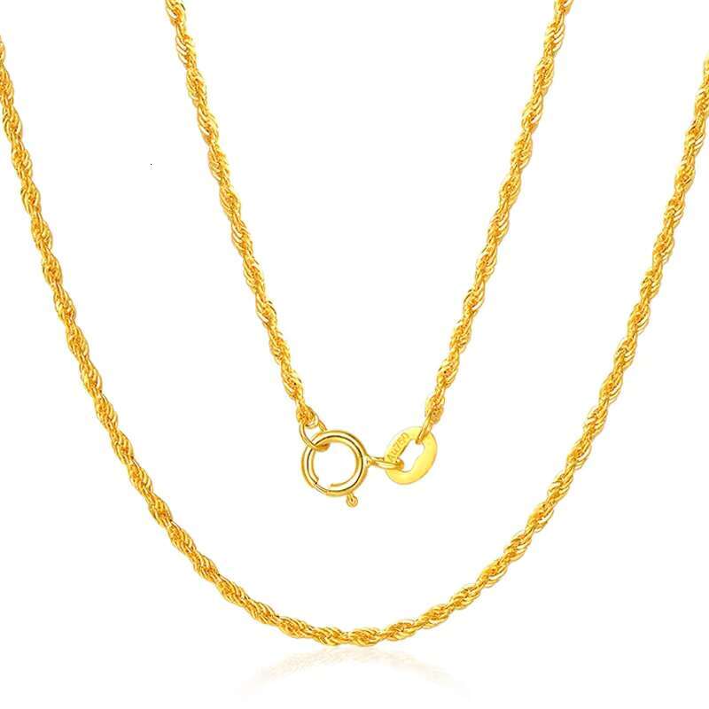 18K Gold Rope Chain Womens Wedding Engagement Gold Necklace Real Gold Chain Factory Wholesale Customization Pendant Usage Chain