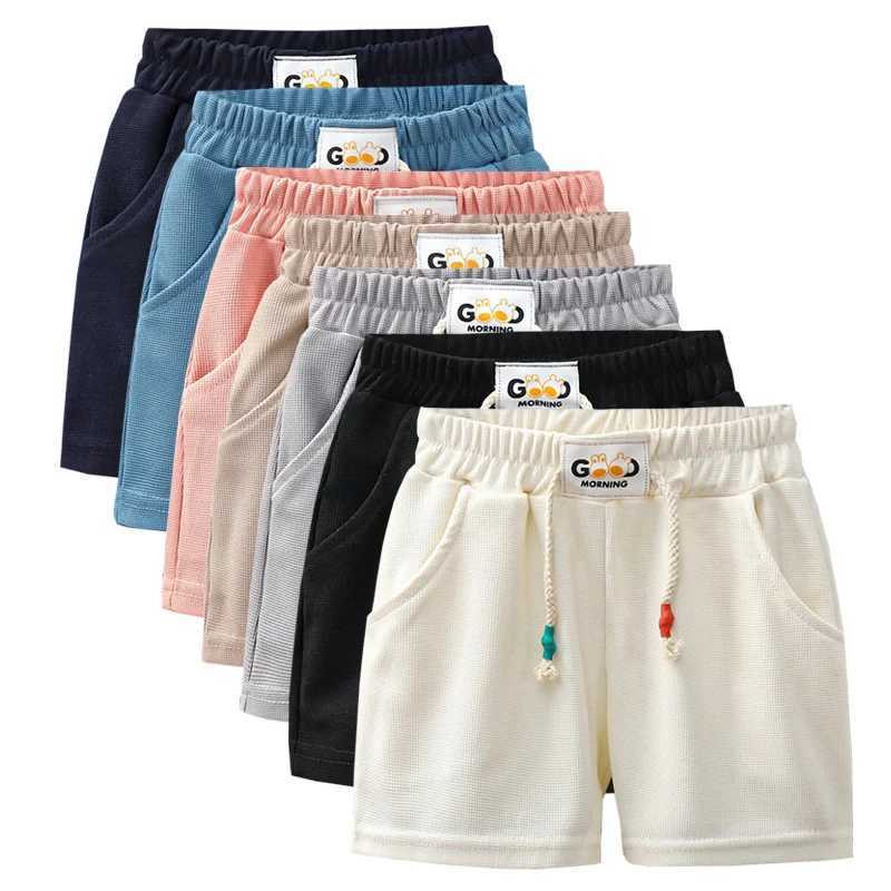 1 piece of summer childrens shorts boys and girls solid color shorts baby solid color casual shorts childrens shorts sportswear Z250410