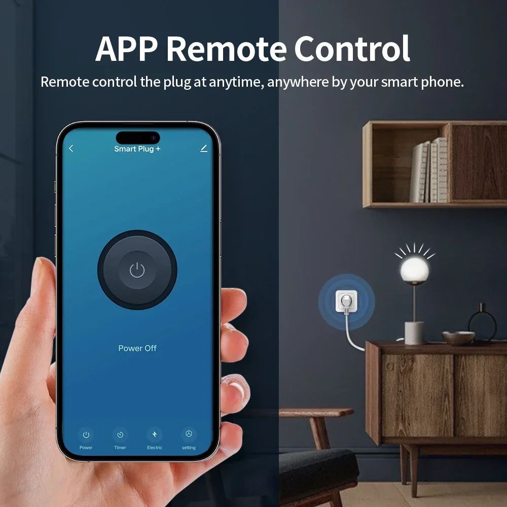 TNCE Tuya WiFi/Zigbee Smart Plug 16A/20A EU Smart Socket With Power Monitoring Timing Function Work With Alexa GoogleHome 250402