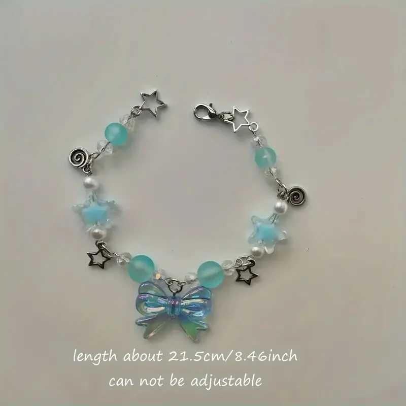 Charming Pink Star Bow Beaded Bracelet Cute Zinc Alloy Friendship Jewelry for GirlsT251110