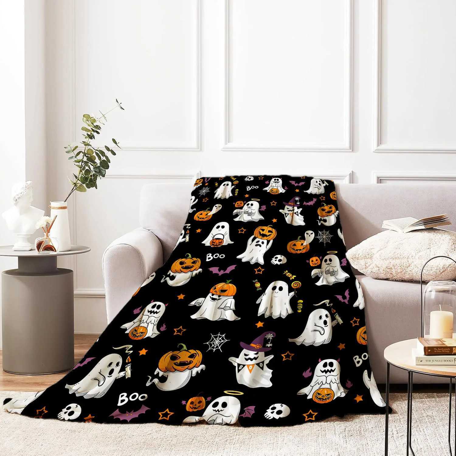 Halloween Creative Throw Blanket Flannel Print Blanket Super Soft Cozy Sofa Nap Blanket Home Blanket Perfect Home Gift for HerW251107