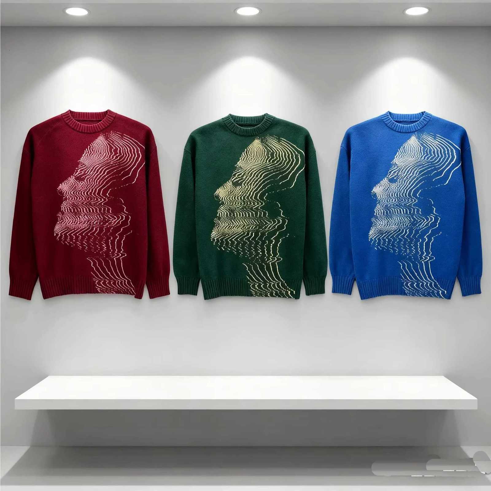 Fashion Personalized Fashion Printed Lovers Pullover Sweater for Men And Women Winter Street Warm Trend Matching Couple Sweater Y251110