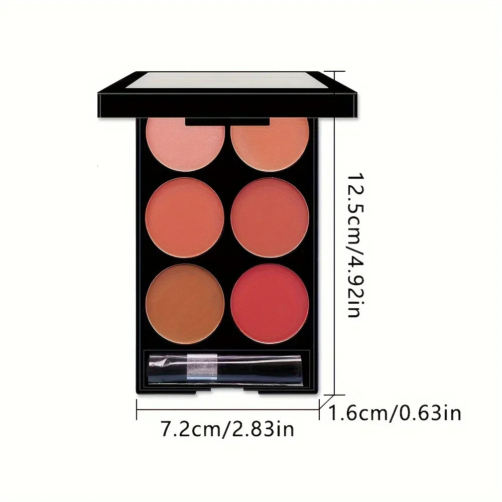 6color powder blusher and contour integrated palette pearl matte makeup 250325