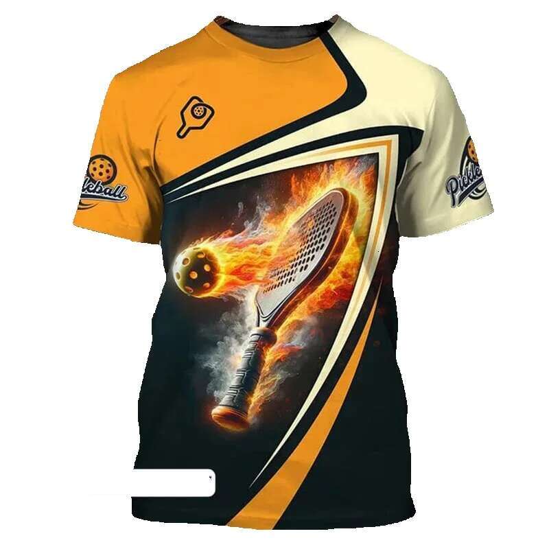 Pickleball men's team sportswear round neck short sleeved cool and design fashionable outdoor T-shirt top