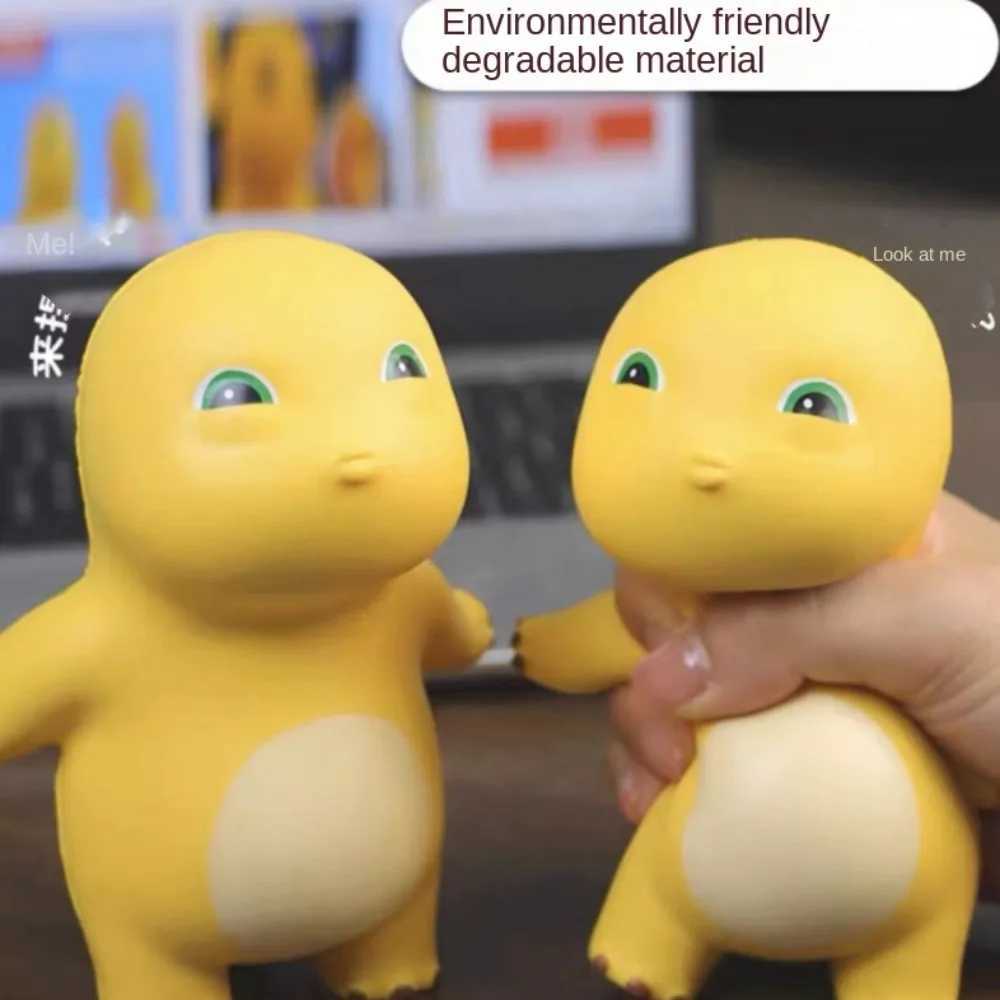New Arrival Dinosaur character calf milk dragon decompression toy squeeze toy cartoon doll milk dragon squeeze toy yellow slow rebound T250410