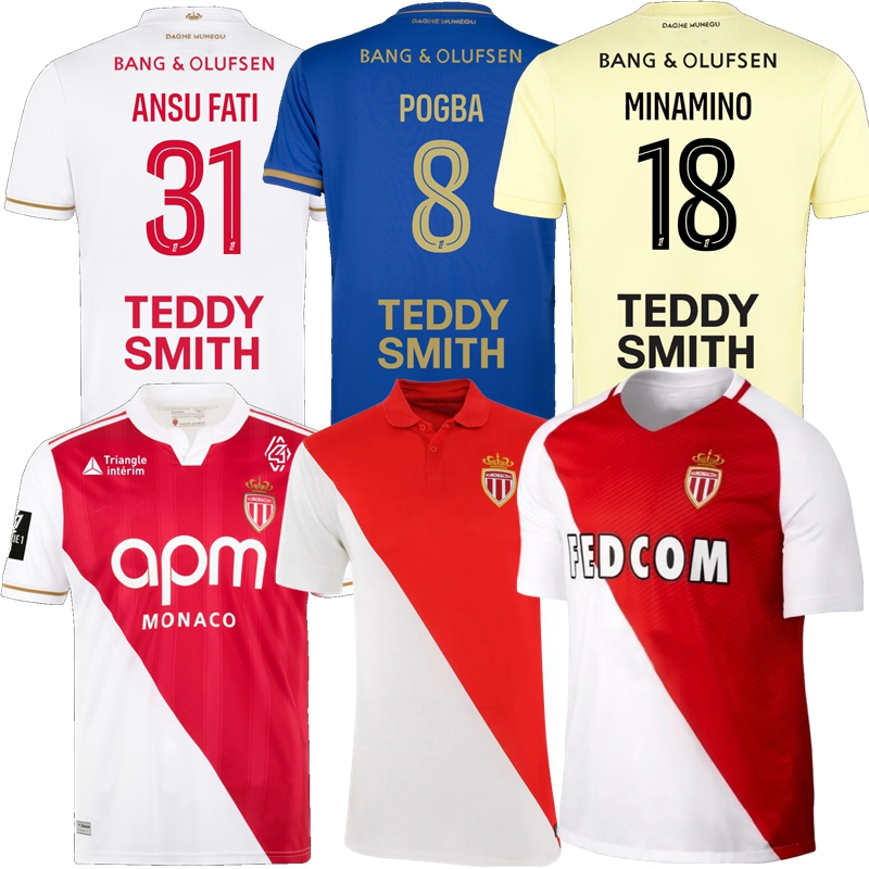Retro 2014 15 16 17 As Monaco Soccer Jerseys 2025 2026 FC POGBA GOLOVIN AKLIOUCHE LAMINE MINAMINO ZAKARIA Falcao MBAPPE Bernardo Silva classic football shirts