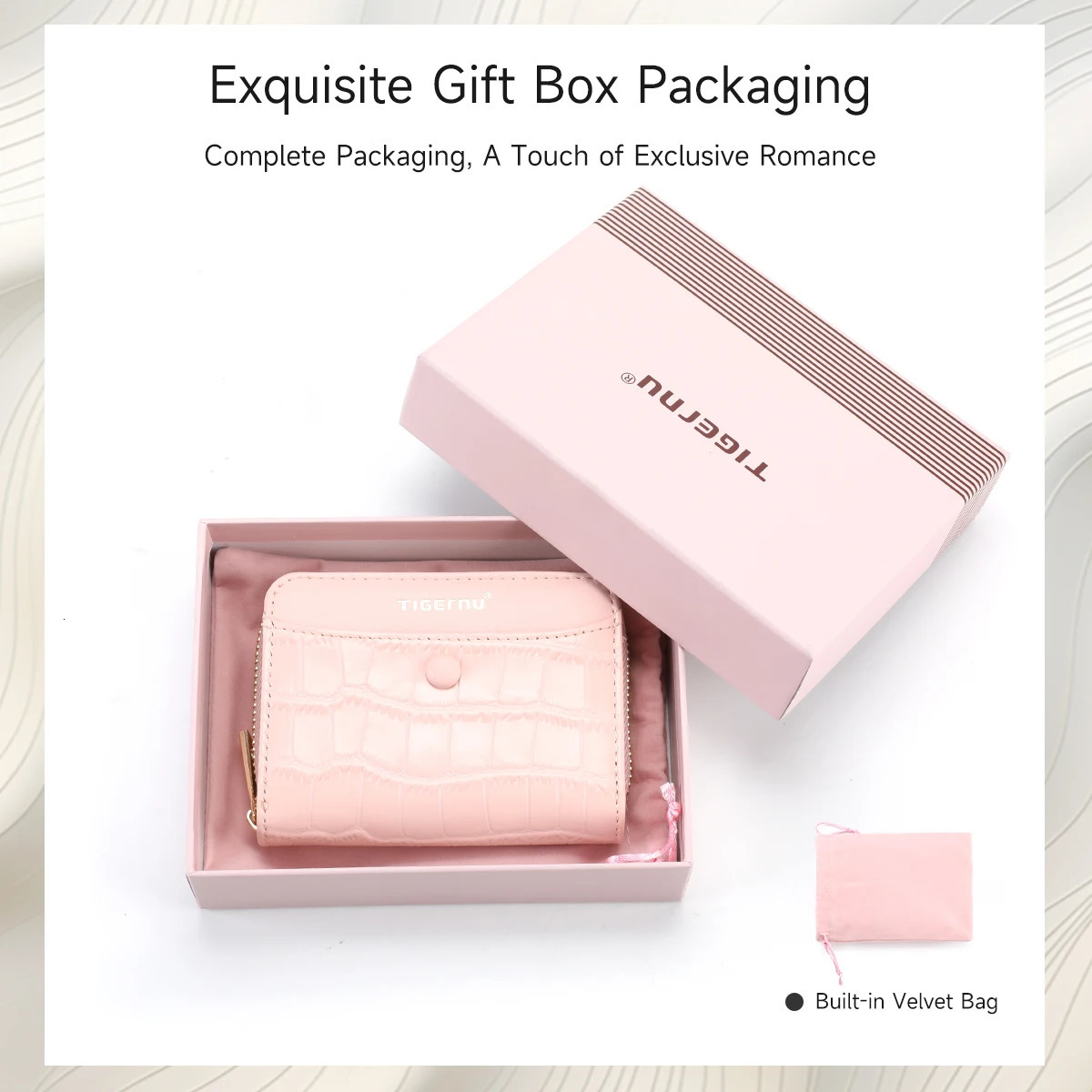 Tigernu Womans Wallets Pink Card Wallet Purses For Woman Genuine Leather Coin Purses Light Women Card Holders Female Card Bags R251110