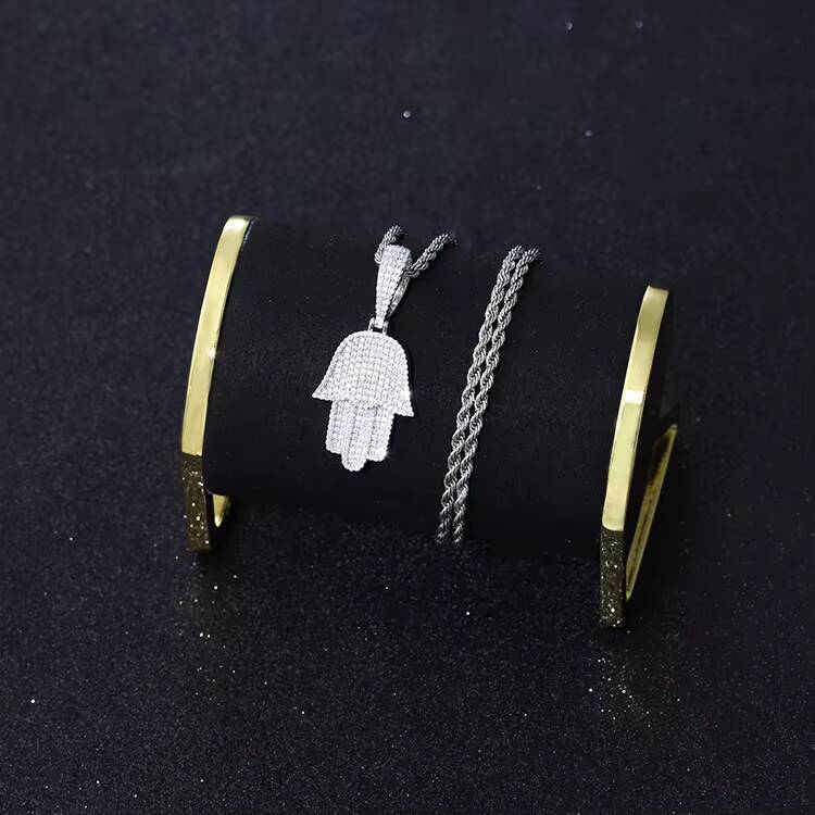 Yy Custom 925 Silver Plam Pendant 3 Tones Hip Hop Jewelry with Pass Diamond Tester Custom Moissanite Pendant Charm