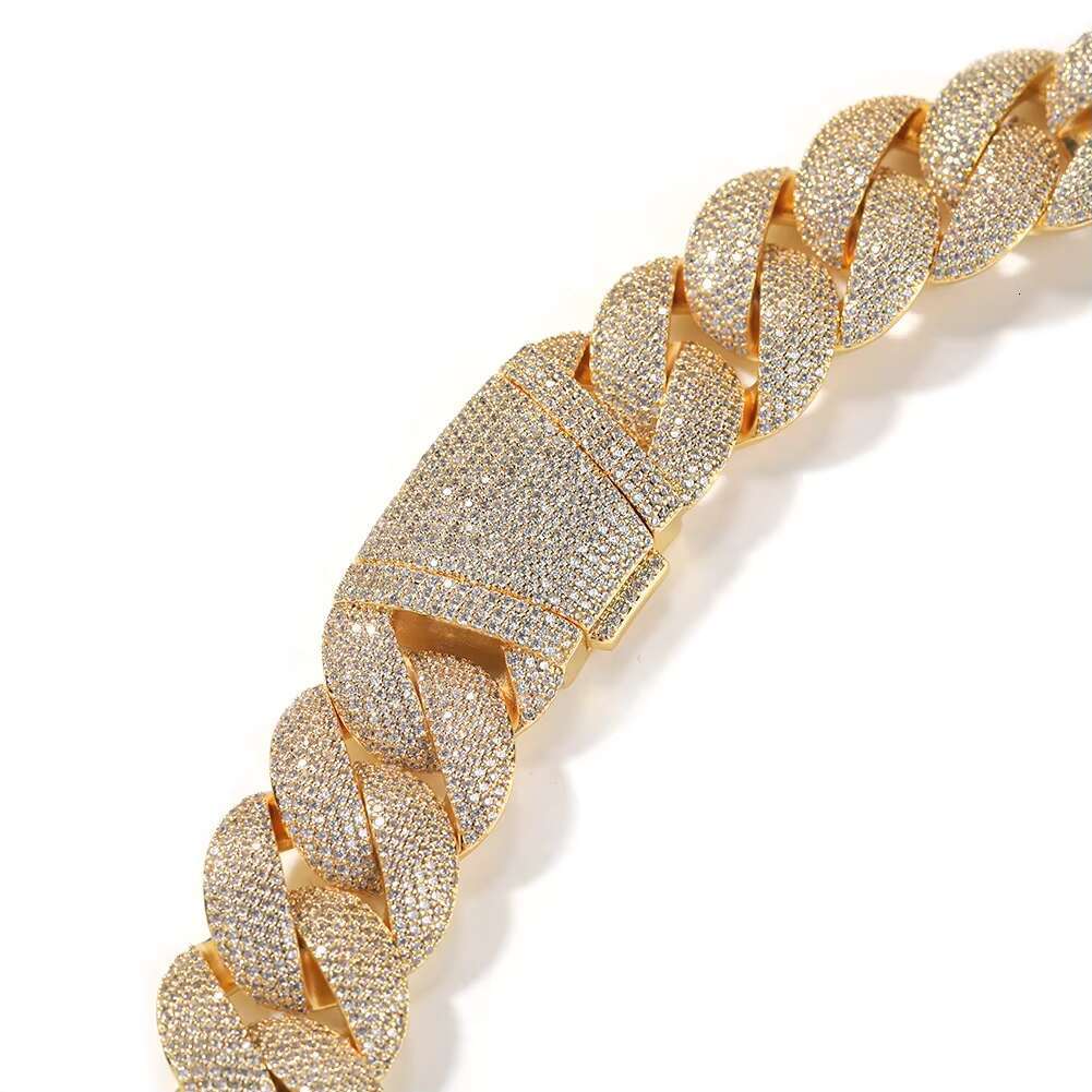 Full Chain Gold Plated 24mm Punk Thick Cuban Bracelet