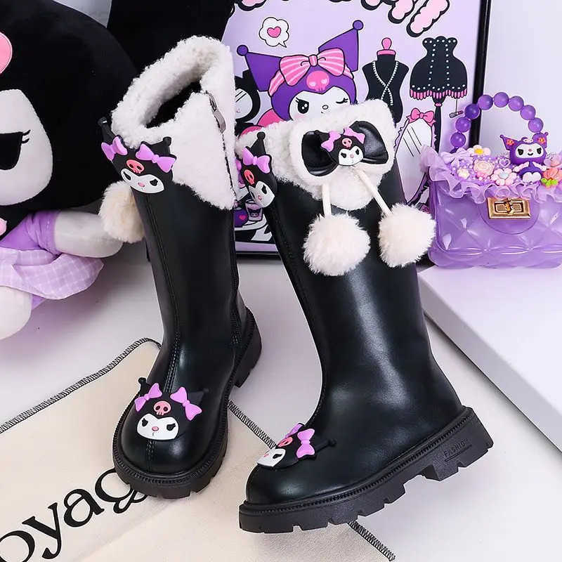Sanrio Kawaii Kulomi Children Cute Cartoon Comfortable Warm Boots Student Waterproof Anti Slip Boots Flat Shoes Gift for Kids H251110