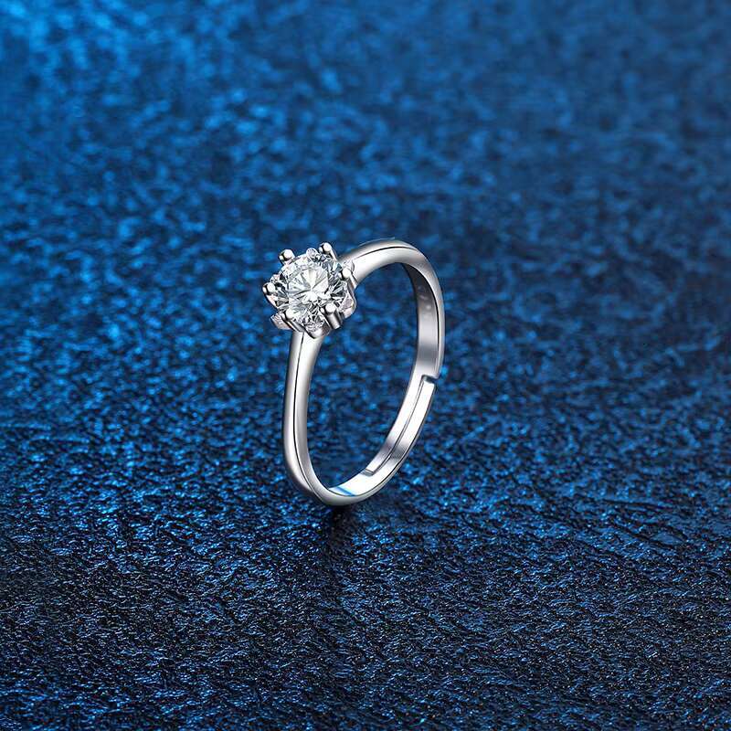 High Quality Wholesale Fashion Mosang Stone Diamond Ring Wedding Simple Ring
