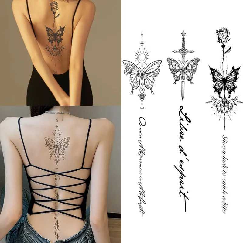 A butterfly spine waterproof temporary tattoo lasting 1-2 weeks semi permanent tattoo color real fake tattoo W250410