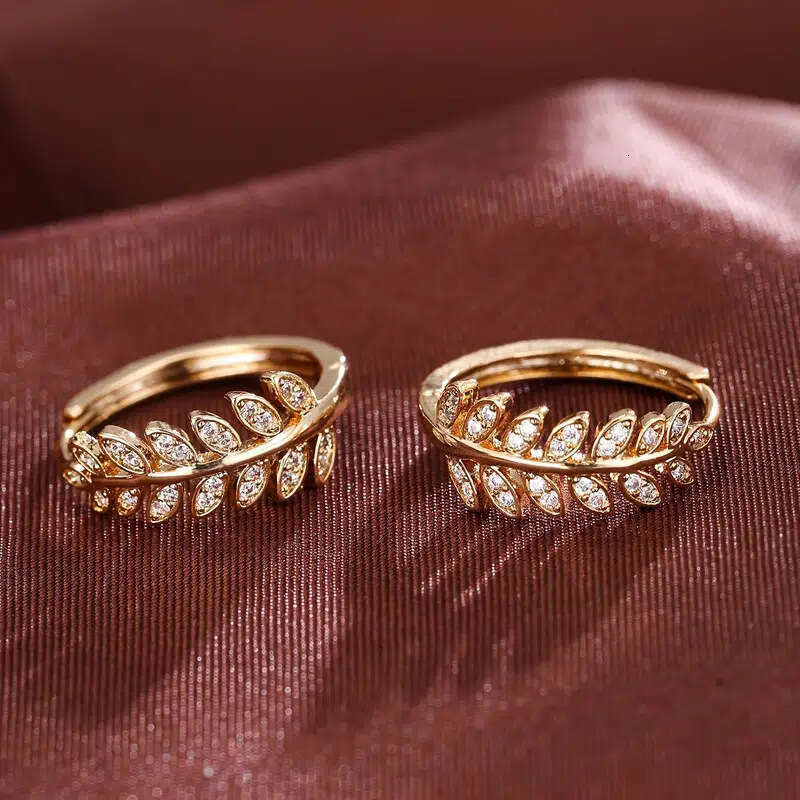 Wholesale/Retail Trendy Flower Series Exquisite Ear Buckle Leaves Olive Branches Leaves Micro Inlaid Zirconia