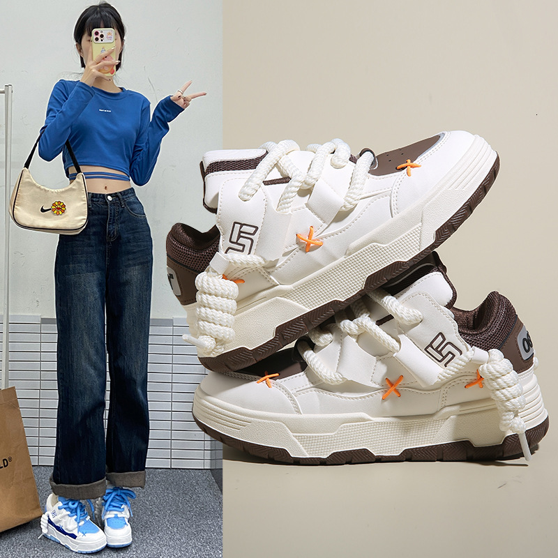 2025 New Xiaobai Spring and Autumn Women's Sports Height Increasing Multi functional Leisure Thick soled Designer Fashion Board Shoes