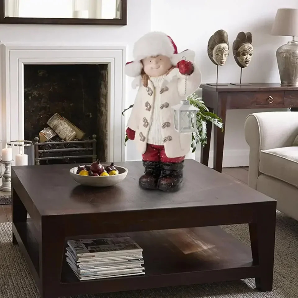 Christmas Childrens Lantern Figurines Christmas Childrens Lantern Sculpture Figurines Christmas Doll Lantern Decorations 251110