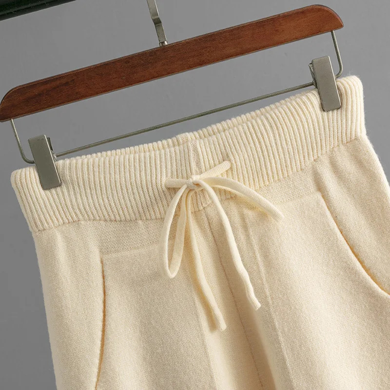 Winter Thick Knitted 2 Piece Sets Women Half Turtleneck Knitwears Sweater Pullover Tops Conjuntos High Waist Sweatpants Outfit 251110