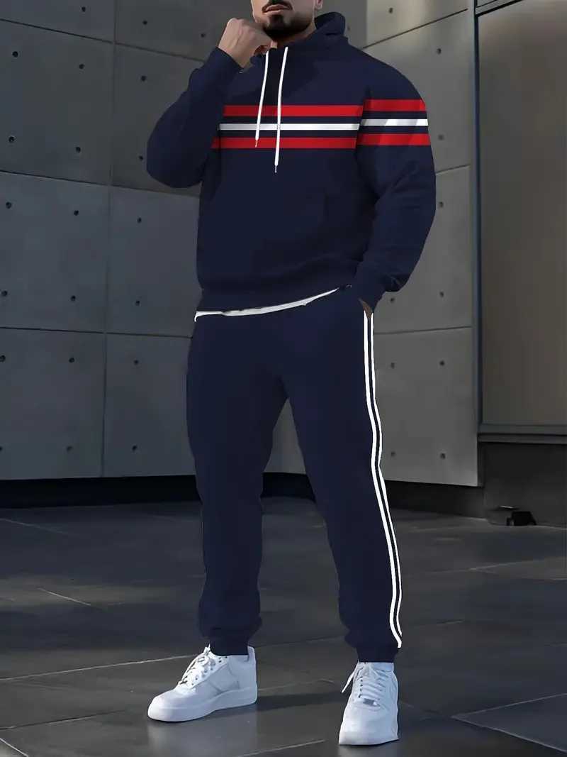 The new mens set for Spring and Autumn 2025 features a casual fashionable soft and comfortable 3D checkered pattern print W251110