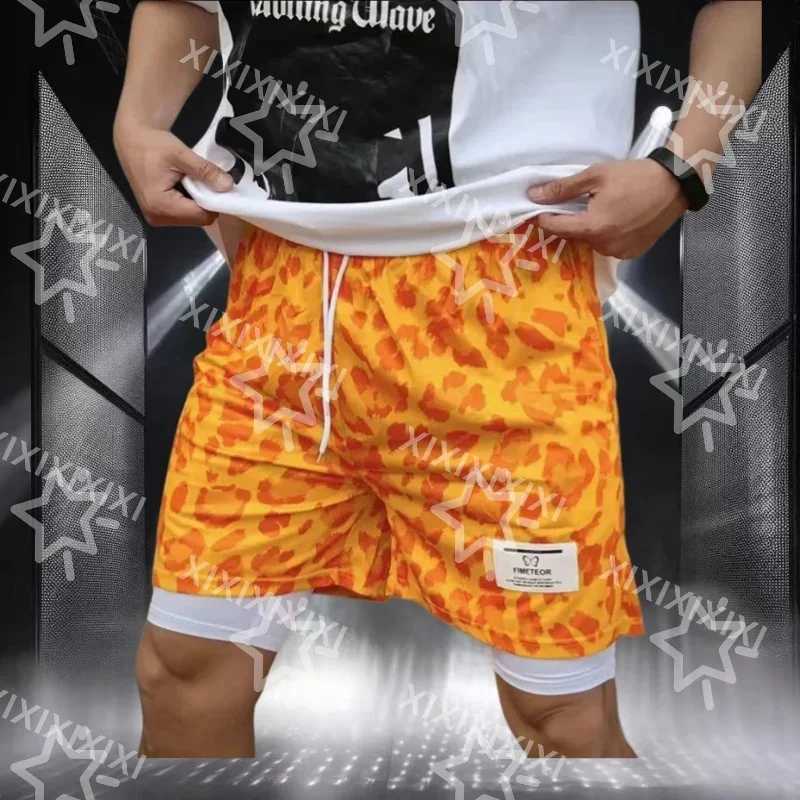 New shorts mens sports shorts 2-in-1 beach shorts summer fitness training jogging shorts breathable X250410